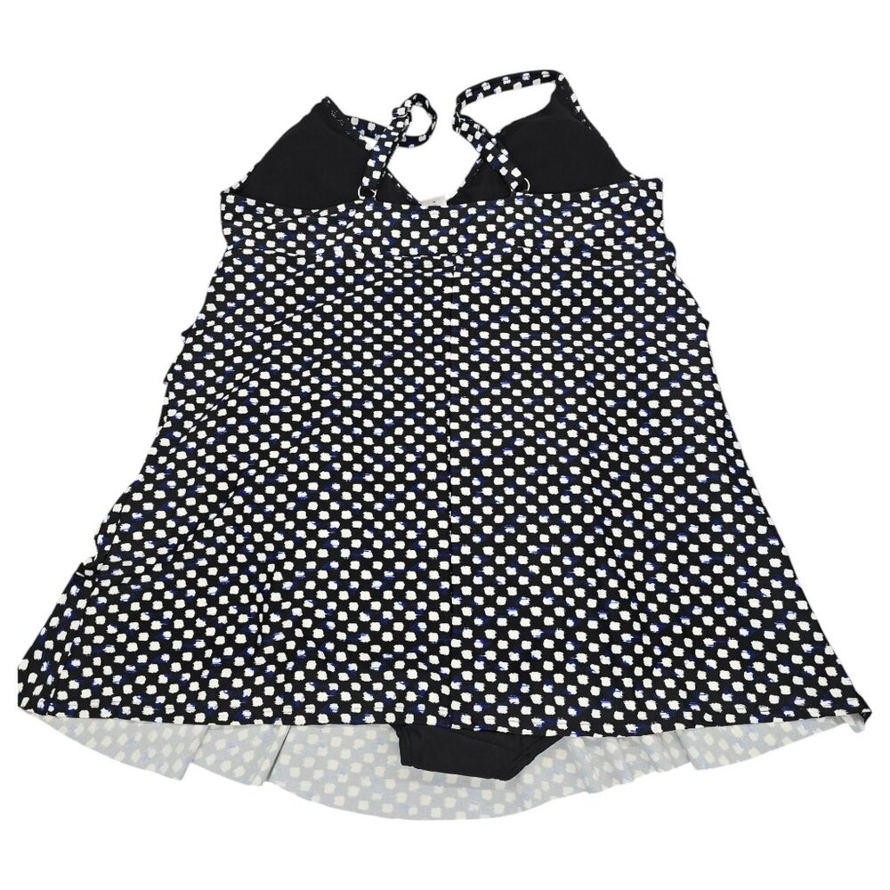 Jaclyn Smith One Piece Swimsuit Polka Dot Black White Layered Womens Size 20 - Picture 11 of 14